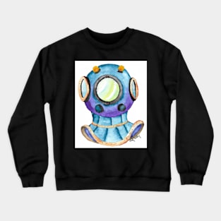 Watercolor Diving Helmet Crewneck Sweatshirt